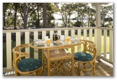 Swan Lake Tourist Village - Cudmirrah: Coffee on the deck with Lake views