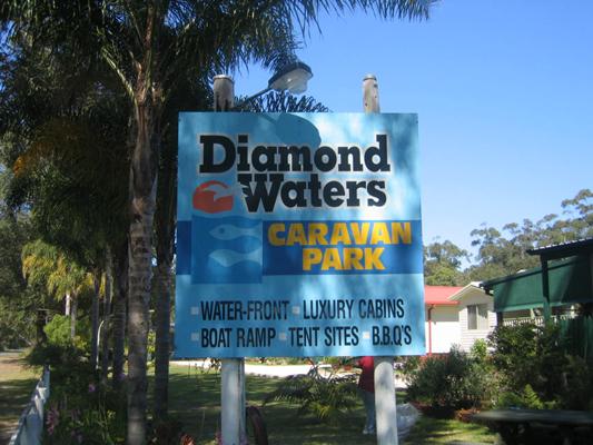 Diamond Waters Caravan Park - Dunbogan: Diamond Waters Caravan Park welcome sign