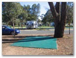 Echuca Holiday Park - Echuca: Green mats cover areas where the grass has died through lack of rain