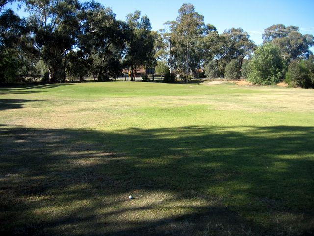 Echuca YMCA Golf Course - Echuca: Approach to the Green on Hole 2
