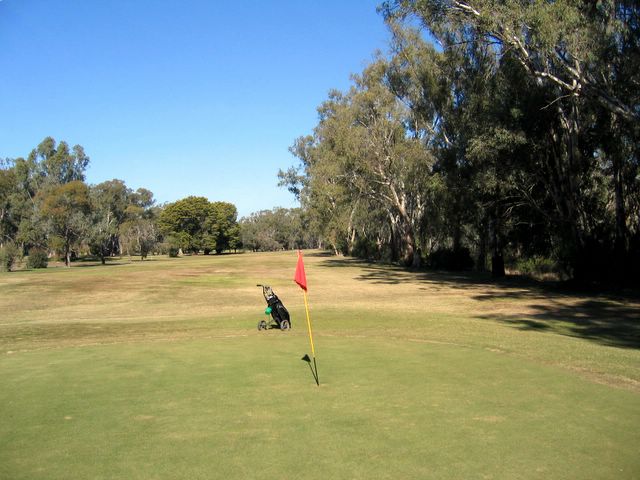 Echuca YMCA Golf Course - Echuca: Green on Hole 5 looking back along fairway
