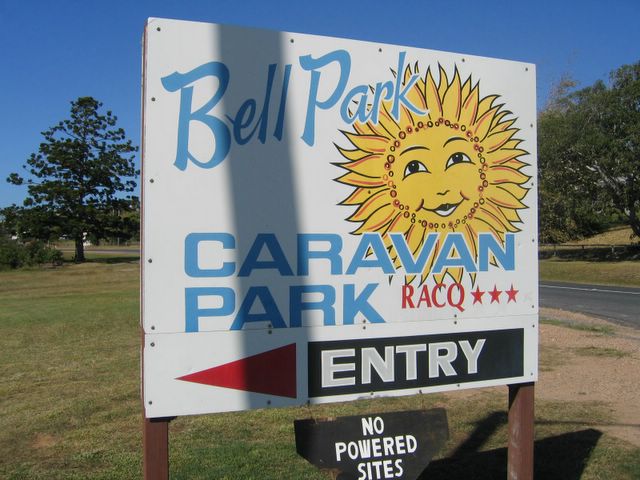 Bell Park Caravan Park - Emu Park: Bell Park Caravan Park welcome sign