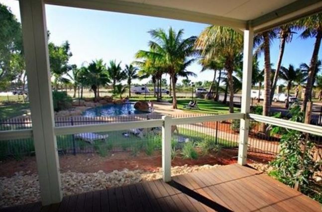 Exmouth Cape Holiday Park - Exmouth: View of the park from the cottage deck.