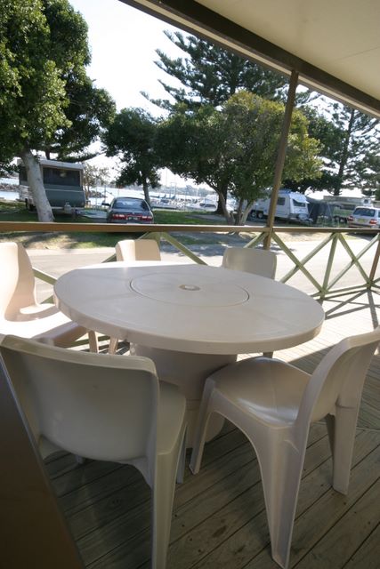 Forster Beach Holiday Park - Forster: Balcony with views of powered sites for caravans.