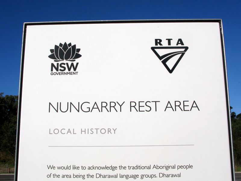 Nungarry Rest Area - Gerringong: RTA Welcome sign and local information