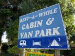 Rest a While Cabin & Van Park - Gilgandra: Welcome sign.