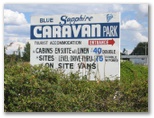 Blue Sapphire Caravan Park - Glen Innes: Blue Sapphire Caravan Park welcome sign