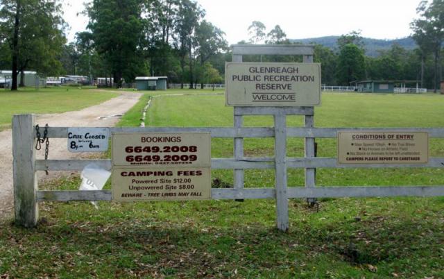 Glenreagh Public Recreation Reserve - Glenreagh: Entrance to Reserve and conditions of entry.