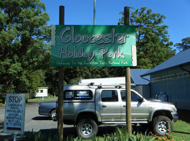Gloucester Holiday Park - Gloucester: Welcome sign
