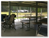 Standown Park - Goomboorian: View of powered sites through the dining area.
