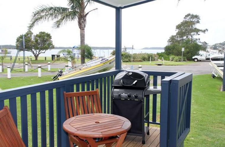 Anglers Rest Riverside Caravan Park - Greenwell Point: Cabin 2 view from deck