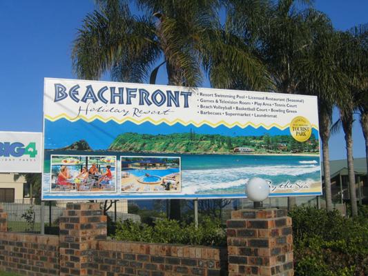 Beachfront Holiday Resort - Hallidays Point: BIG4 Beachfront Holiday Resort welcome sign
