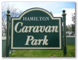Hamilton Caravan Park - Hamilton: Hamilton Caravan Park welcome sign