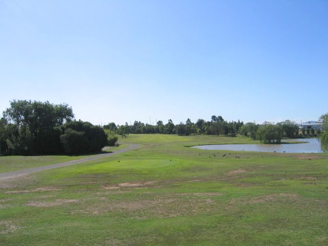 Heritage Green Residential Golf Course - Rutherford: Fairway view Hole 1 - water to the left and right