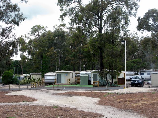 Blores Hill Caravan and Camping Park - Heyfield: Most of the sites in the park are occupied by annuals.  There are a number of powered sites for caravans scattered through the park.