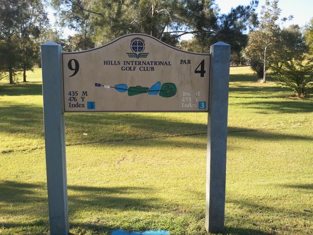 Hills International Golf Club - Jimboomba: Hole 9 Par 4, 435 meters.