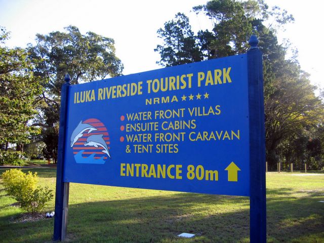 Historic photos of Iluka Riverside Tourist Park 2005 - Iluka: Historic photos of Iluka Riverside Tourist Park 2005 welcome sign.