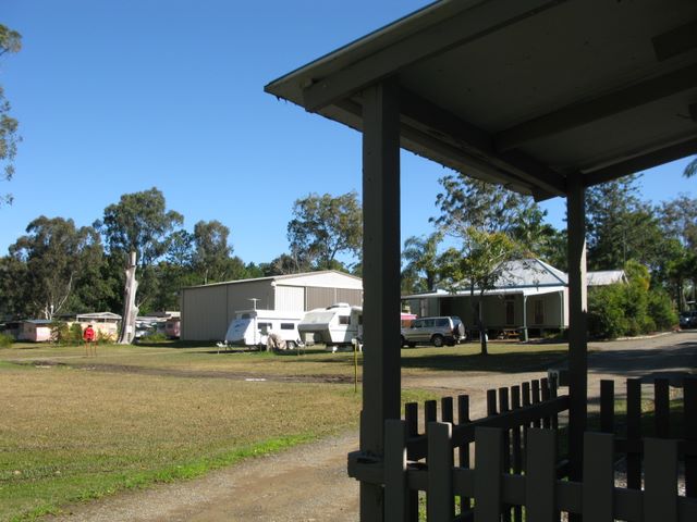 Kempsey Tourist Village - Kempsey: Powered sites for caravans with Camp Kitchen in the background.