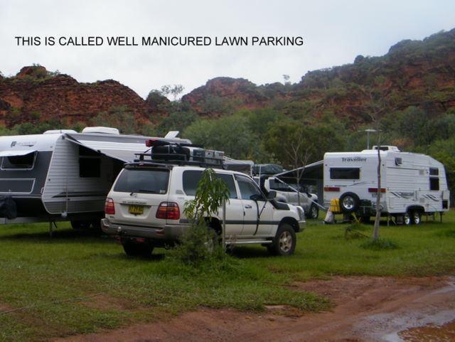Hidden Valley Tourist Park - Kununurra: This is called manicured lawn parking