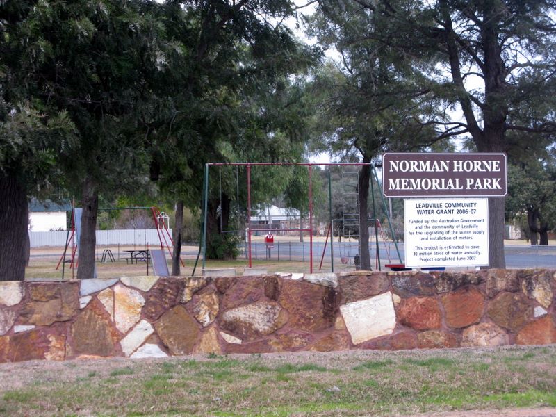 Norman Horne Memorial Park - Leadville: Welcome sign