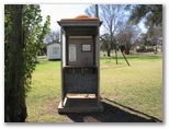 Leeton Caravan Park - Leeton: Telephone box without the phone - a relic from a bygone era.