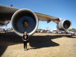 Longreach Caravan Park - Longreach: The huge engine of the 747.