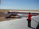 Longreach Caravan Park - Longreach: While at the Qantas museum why not walk on the wing of the 747!