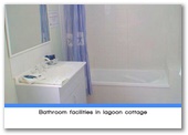 Weeroona Holiday Park - Manning Point: Bathroom facilities in lagoon cottage.
