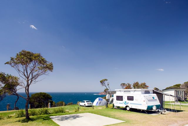 Big4 NRMA Merimbula Beach Holiday Park - Merimbula: Powered sites for caravans with magnificent ocean views.