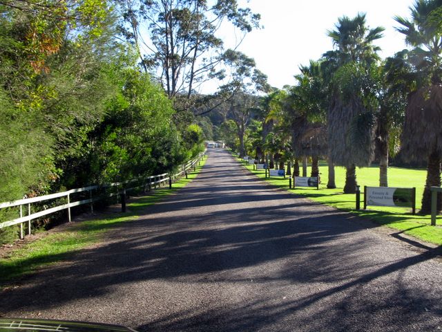 Sapphire Valley Caravan Park - Merimbula: Entrance to the park which is a long way back from the highway.