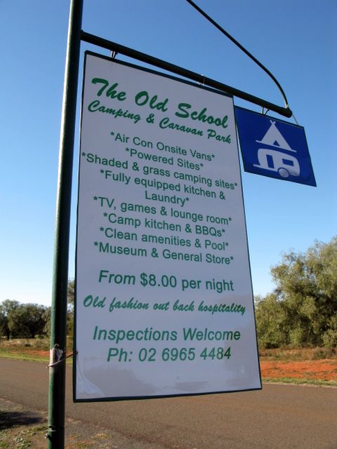 The Old School Camping & Caravan Park - Merriwagga: The Old School Camping & Caravan Park welcome sign