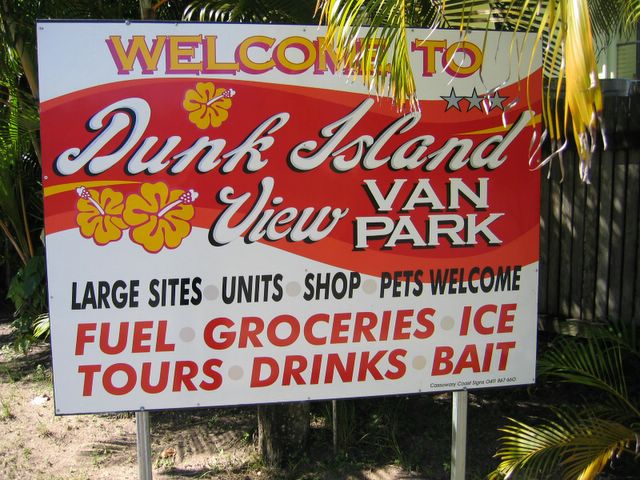 Dunk Island View Caravan Park - Mission Beach: Dunk Island View Van Park welcome sign