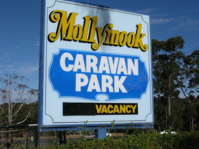 Mollymook Caravan Park - Mollymook: Mollymook Caravan Park welcome sign
