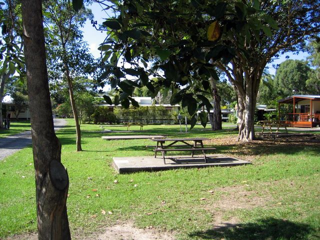 Moonee Beach Holiday Park 2005 - Moonee Beach: Powered sites for caravans with plenty of outside seating.