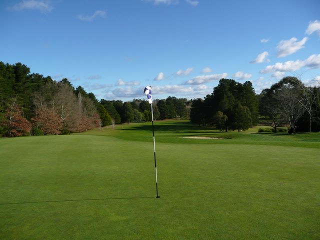 Moss Vale Golf Course - Moss Vale: Green on Hole 5 looking back along fairway