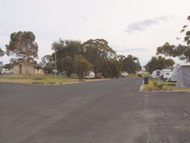 Naracoorte Holiday Park - Naracoorte: Long view of powered sites for caravans