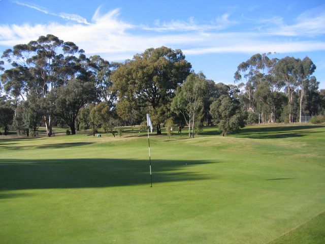 Neangar Park Golf Course - Bendigo: Green on Hole 1