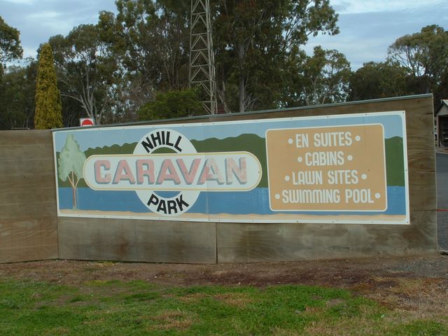 Nhill Caravan Park - Nhill: Nhill Caravan Park welcome sign
