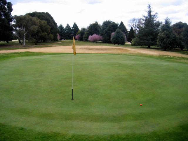 Duntryleague Golf Course - Orange: Green on Hole 4 looking back along fairway