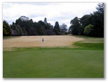 Duntryleague Golf Course - Orange: Green on Hole 1 looking back along fairway