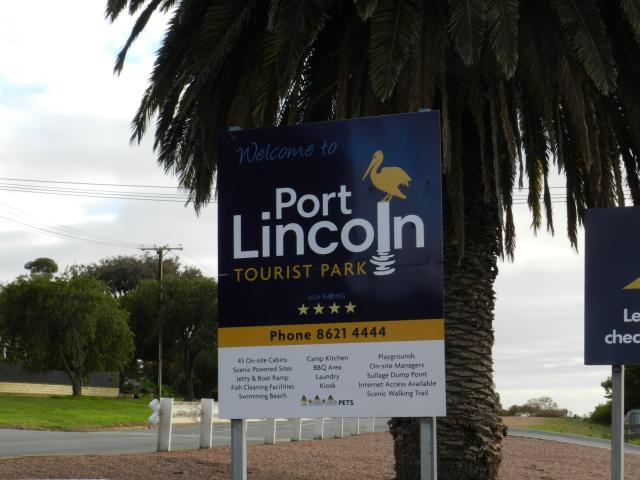 Port Lincoln Tourist Park - Port Lincoln: Welcome sign