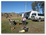 Cudgegong Waters Park - Rylstone: Cheryle and Bruce Parker from Port Macquarie enjoy a campfire.