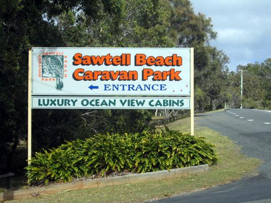 Sawtell Beach Caravan Park 2005 - Sawtell: Sawtell Beach Caravan Park 2005 welcome sign