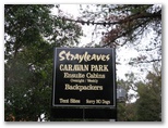 Strayleaves Caravan Park - Shepparton: Strayleaves Caravan Park welcome sign