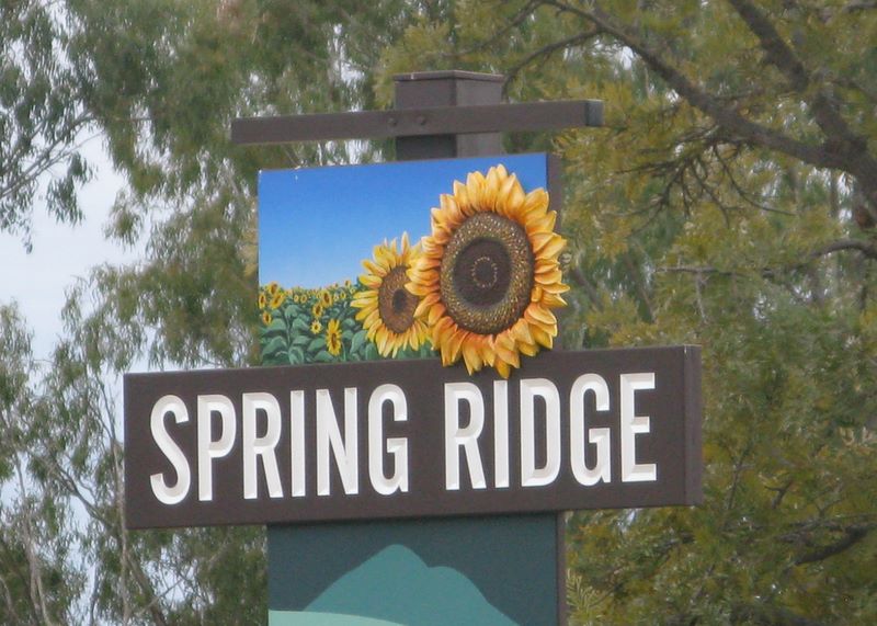 Spring Ridge Showground - Spring Ridge: Spring Ridge Village welcome sign