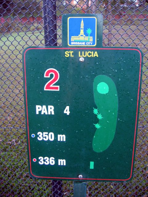 St Lucia Golf Links - St Lucia Brisbane: Layout of Hole 2 - Par 4 350 meters