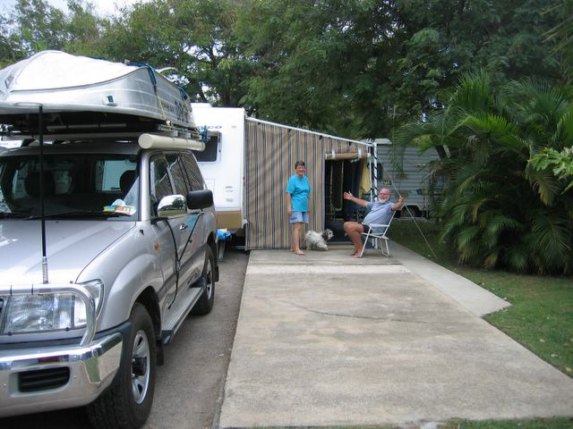 Coral Coast Tourist Park - Townsville: Drive through powered sites for caravans with happy customers