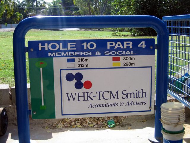 Townsville Golf Course - Townsville: Layout of Hole 10: Par 4, 318 metres