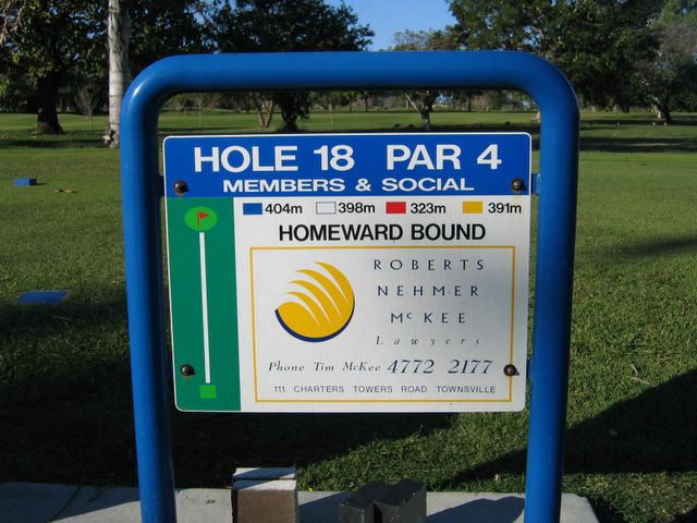 Townsville Golf Course - Townsville: Layout of Hole 18: Par 4, 404 metres