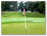 Trafalgar Golf Course - Trafalgar: Green on Hole 13 looking back along fairway
